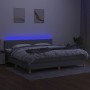 Cama box spring con colchón tela y LED gris claro 200x200 cm de , Camas y somieres - Ref: Foro24-3133901, Precio: 576,79 €, D...