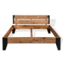 Estructura de cama de madera maciza de acacia acero 152x203 cm de , Camas y somieres - Ref: Foro24-281453, Precio: 385,35 €, ...