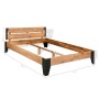 Estructura de cama de madera maciza de acacia acero 152x203 cm de , Camas y somieres - Ref: Foro24-281453, Precio: 385,35 €, ...