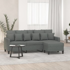 Sofá de 3 plazas con taburete de tela gris oscuro 180 cm de , Sofás - Ref: Foro24-3201090, Precio: 373,29 €, Descuento: %