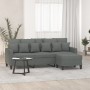 3-Sitzer-Sofa mit Hocker aus dunkelgrauem Stoff, 180 cm von , Sofas - Ref: Foro24-3201090, Preis: 359,45 €, Rabatt: %