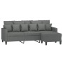 Sofá de 3 plazas con taburete de tela gris oscuro 180 cm de , Sofás - Ref: Foro24-3201090, Precio: 359,45 €, Descuento: %