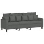 Sofá de 3 plazas con taburete de tela gris oscuro 180 cm de , Sofás - Ref: Foro24-3201090, Precio: 359,45 €, Descuento: %