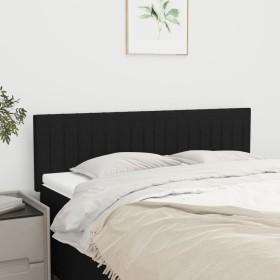 Cabeceros 2 unidades tela negro 72x5x78/88 cm de , Cabeceros y pies de cama - Ref: Foro24-346244, Precio: 61,15 €, Descuento: %