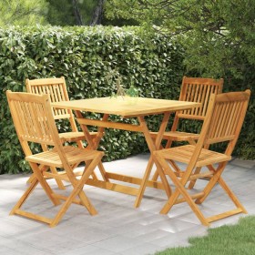 Klappbarer Garten-Esstisch 5-teilig aus massivem Akazienholz von , Gartensets - Ref: Foro24-3058262, Preis: 326,99 €, Rabatt: %