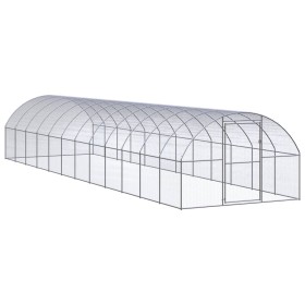 Galvanized steel outdoor chicken coop 3x12x2 m by , Cages and habitats for small animals - Ref: Foro24-3095468, Price: 694,99...