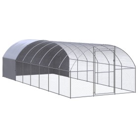 Gallinero de exterior de acero galvanizado 3x8x2 m de , Jaulas y habitáculos para animales pequeños - Ref: Foro24-3095475, Pr...