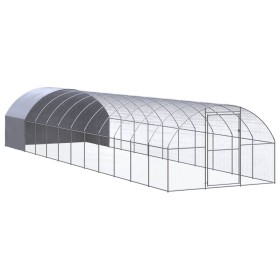 Galvanized steel outdoor chicken coop 3x12x2 m by , Cages and habitats for small animals - Ref: Foro24-3095477, Price: 718,99...