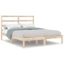 Estructura de cama de matrimonio madera maciza 135x190 cm de , Camas y somieres - Ref: Foro24-3104908, Precio: 111,32 €, Desc...