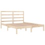 Estructura de cama de matrimonio madera maciza 135x190 cm de , Camas y somieres - Ref: Foro24-3104908, Precio: 111,32 €, Desc...