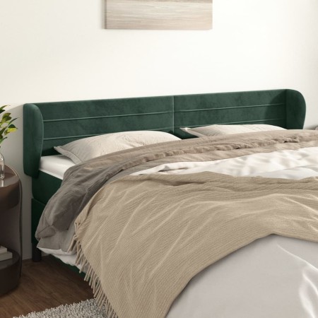 Dark green velvet headboard 163x23x78/88 cm by , Headboards and footboards - Ref: Foro24-3117341, Price: 73,13 €, Discount: %