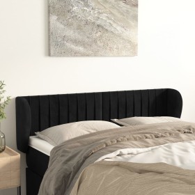 Black velvet headboard 147x23x78/88 cm by , Headboards and footboards - Ref: Foro24-3117432, Price: 67,24 €, Discount: %