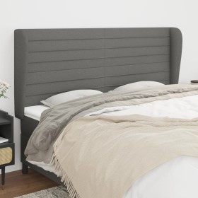 Headboard with dark gray fabric ears 163x23x118/128 cm by , Headboards and footboards - Ref: Foro24-3118103, Price: 127,99 €,...