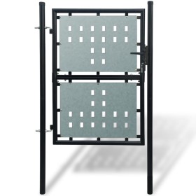 Black garden fence gate 100x225 cm by vidaXL, garden gates - Ref: Foro24-141688, Price: 233,99 €, Discount: %