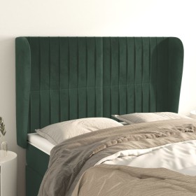 Headboard with dark green velvet ears 147x23x118/128cm by , Headboards and footboards - Ref: Foro24-3118245, Price: 122,33 €,...