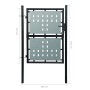 Puerta de valla de jardín negra 100x225 cm de vidaXL, Puertas de jardín - Ref: Foro24-141688, Precio: 233,99 €, Descuento: %