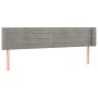 Light gray velvet headboard 163x16x78/88 cm by , Headboards and footboards - Ref: Foro24-3118962, Price: 71,99 €, Discount: %