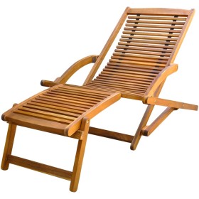 Garden lounger with solid acacia wood footrest. by vidaXL, Loungers - Ref: Foro24-41806, Price: 98,78 €, Discount: %