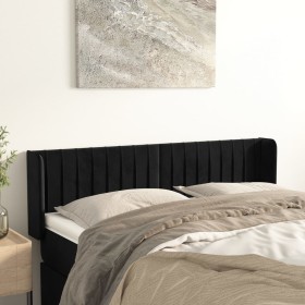 Black velvet headboard 147x16x78/88 cm by , Headboards and footboards - Ref: Foro24-3119056, Price: 68,75 €, Discount: %