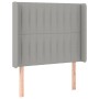 Headboard with light gray fabric ears 83x16x118/128 cm by , Headboards and footboards - Ref: Foro24-3119792, Price: 70,71 €, ...