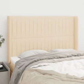 Headboard with cream fabric ears 147x16x118/128 cm by , Headboards and footboards - Ref: Foro24-3119821, Price: 119,94 €, Dis...