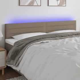 Headboard with LED in taupe gray fabric 160x5x78/88 cm by , Headboards and footboards - Ref: Foro24-3121762, Price: 66,40 €, ...