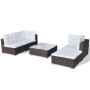 Set muebles de jardín 5 piezas y cojines ratán sintético marrón de vidaXL, Conjuntos de jardín - Ref: Foro24-41871, Precio: 6...