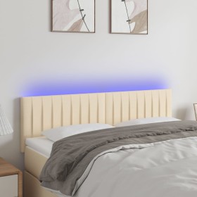 Cream fabric headboard with LED 144x5x78/88 cm by , Headboards and footboards - Ref: Foro24-3121853, Price: 63,17 €, Discount: %