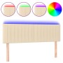 Cream fabric headboard with LED 144x5x78/88 cm by , Headboards and footboards - Ref: Foro24-3121853, Price: 63,20 €, Discount: %