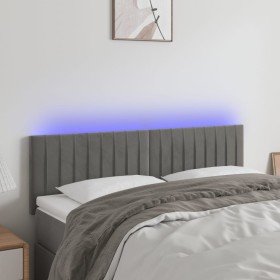 Light gray velvet headboard with LED 144x5x78/88 cm by , Headboards and footboards - Ref: Foro24-3121898, Price: 64,37 €, Dis...