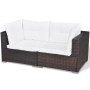 Set muebles de jardín 5 piezas y cojines ratán sintético marrón de vidaXL, Conjuntos de jardín - Ref: Foro24-41871, Precio: 6...