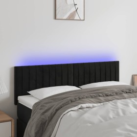 Black velvet headboard with LED 144x5x78/88 cm by , Headboards and footboards - Ref: Foro24-3121900, Price: 62,84 €, Discount: %