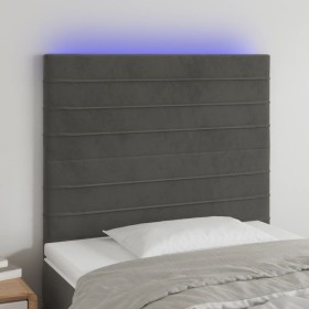 Headboard with LED lights dark gray velvet 80x5x118/128 cm by , Headboards and footboards - Ref: Foro24-3122595, Price: 67,64...