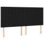 Cabecero con luces LED tela negro 160x5x118/128 cm de , Cabeceros y pies de cama - Ref: Foro24-3122670, Precio: 122,99 €, Des...