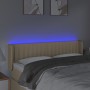 Cabecero con LED de tela crema 147x16x78/88 cm de , Cabeceros y pies de cama - Ref: Foro24-3123477, Precio: 71,85 €, Descuent...