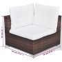 Set muebles de jardín 10 pzas y cojines ratán sintético marrón de vidaXL, Conjuntos de jardín - Ref: Foro24-41877, Precio: 1,...