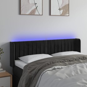 Black velvet headboard with LED 147x16x78/88 cm by , Headboards and footboards - Ref: Foro24-3123524, Price: 75,09 €, Discoun...