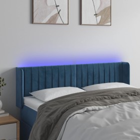 Dark blue velvet LED headboard 147x16x78/88 cm by , Headboards and footboards - Ref: Foro24-3123526, Price: 75,07 €, Discount: %