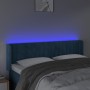 Cabecero con LED de terciopelo azul oscuro 147x16x78/88 cm de , Cabeceros y pies de cama - Ref: Foro24-3123526, Precio: 77,90...