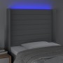 Light gray fabric headboard with LED 83x16x118/128 cm by , Headboards and footboards - Ref: Foro24-3124162, Price: 78,05 €, D...