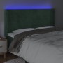 Cabecero con LED de terciopelo verde oscuro 163x16x118/128 cm de , Cabeceros y pies de cama - Ref: Foro24-3124245, Precio: 12...