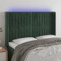 Dark green velvet LED headboard 147x16x118/128 cm by , Headboards and footboards - Ref: Foro24-3124337, Price: 124,97 €, Disc...