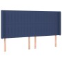 Blue fabric LED headboard 163x16x118/128 cm by , Headboards and footboards - Ref: Foro24-3124298, Price: 132,88 €, Discount: %