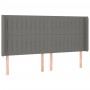 Dark gray fabric headboard with LED 203x16x118/128 cm by , Headboards and footboards - Ref: Foro24-3124309, Price: 146,99 €, ...