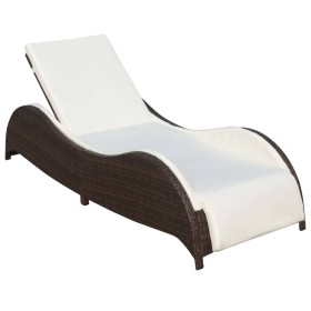 Lounger with brown synthetic rattan cushion by vidaXL, Loungers - Ref: Foro24-41974, Price: 216,99 €, Discount: %