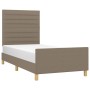 Bed frame with headboard in taupe gray fabric 80x200 cm by , Beds and slatted bases - Ref: Foro24-3125094, Price: 155,79 €, D...