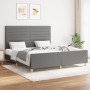 Estructura de cama con cabecero tela gris oscuro 160x200 cm de , Camas y somieres - Ref: Foro24-3125147, Precio: 228,05 €, De...