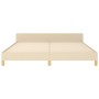 Bed frame with cream fabric headboard 160x200 cm by , Beds and slatted bases - Ref: Foro24-3125151, Price: 236,03 €, Discount: %