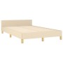 Bed frame with cream fabric headboard 120x200 cm by , Beds and slatted bases - Ref: Foro24-3125208, Price: 178,32 €, Discount: %