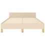 Bed frame with cream fabric headboard 120x200 cm by , Beds and slatted bases - Ref: Foro24-3125208, Price: 178,32 €, Discount: %